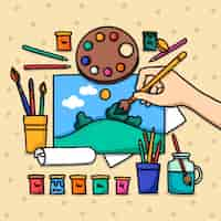 Free vector design of diy creative workshop