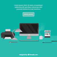 Free vector design elements background with office