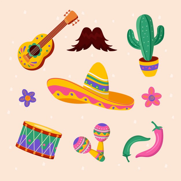 cinco de mayo 축하를 위한 디자인 요소 컬렉션