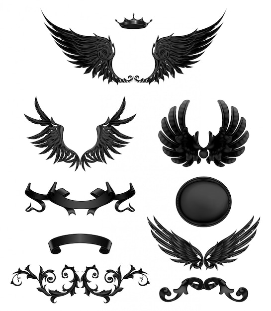 Download Free Design Elements With Black Wings Vector Icons Set Premium Vector Use our free logo maker to create a logo and build your brand. Put your logo on business cards, promotional products, or your website for brand visibility.