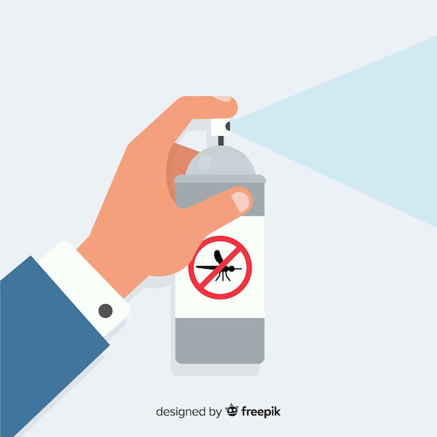 Free vector design of hand holding mosquito spray