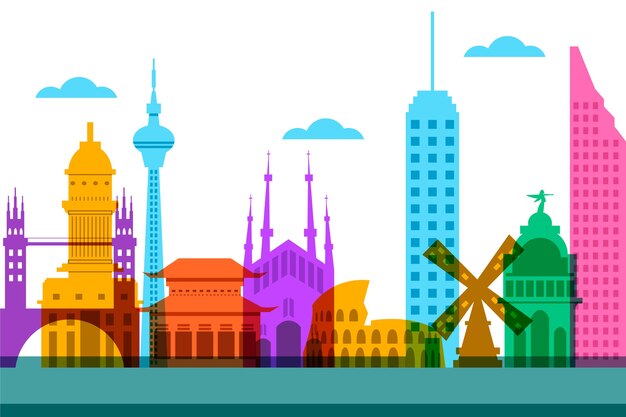 Design of landmarks skyline