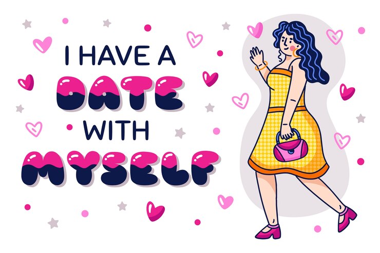 Free Vector design of message with self love lettering