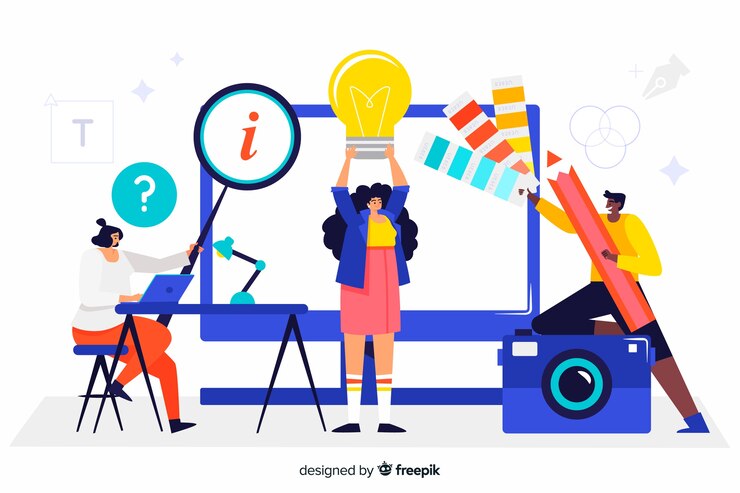 Free Vector design process concept for landing page