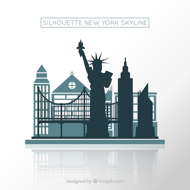 Vettore gratuito progettazione di skyline di new york