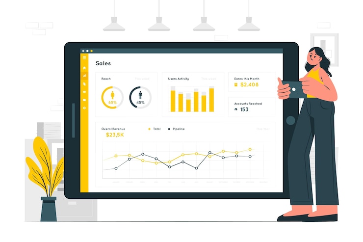 Free Vector design stats concept illustration