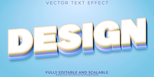 Design text effect editable bold and colorful text style