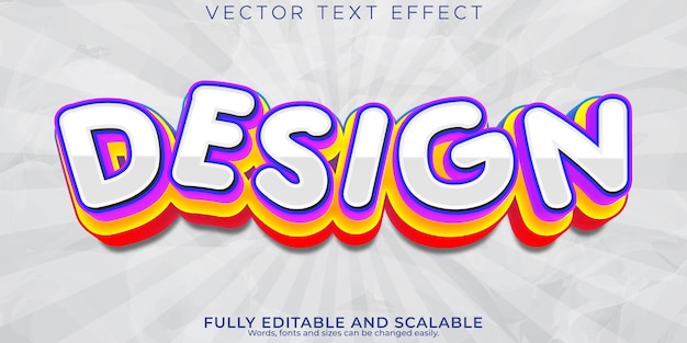 Free vector design text effect editable social media and headline text style