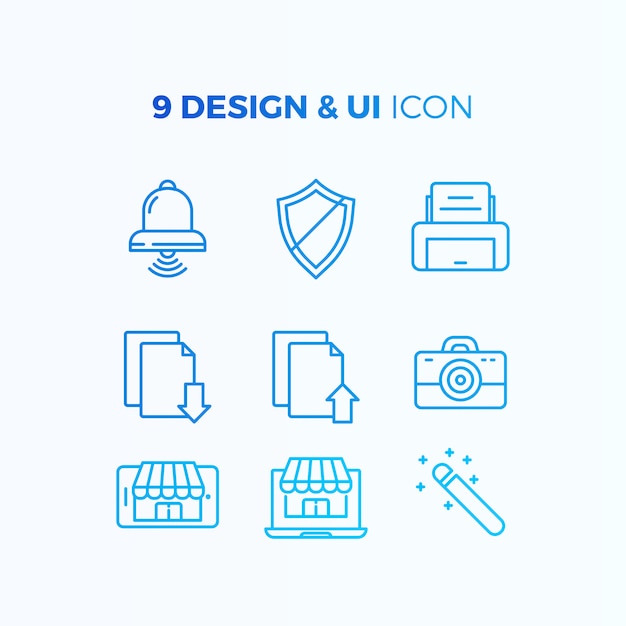 Design e raccolta di icone ui