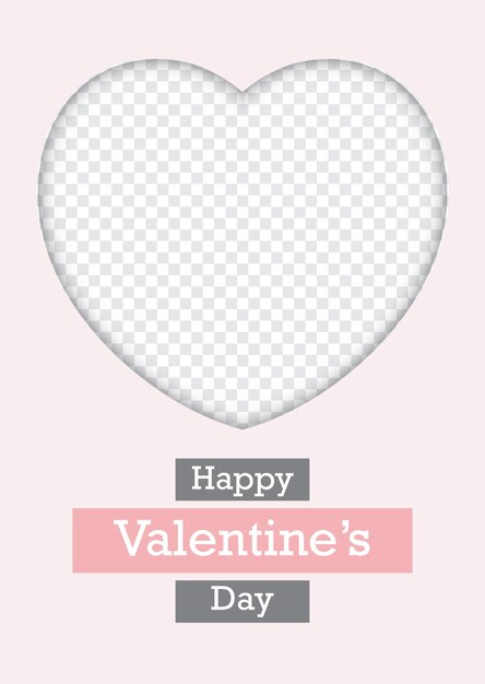 Design for Valentines Day card with blank space for picture