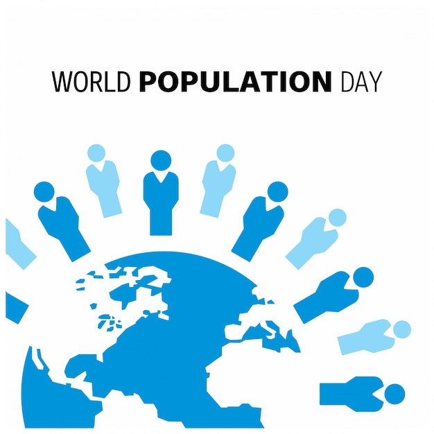 Free vector design with globe for world population day