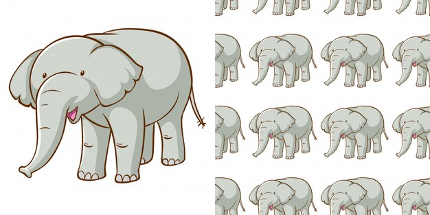  design with seamless pattern gray elephant
