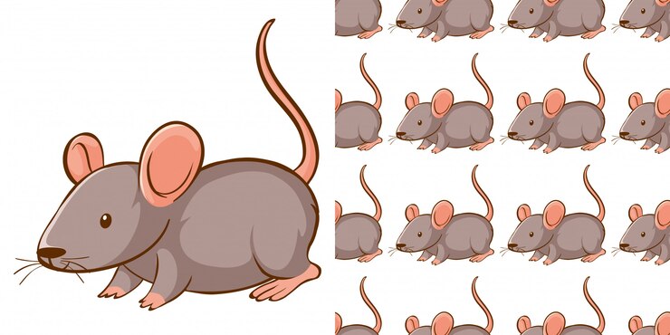 Free Vector  design with seamless pattern gray rat