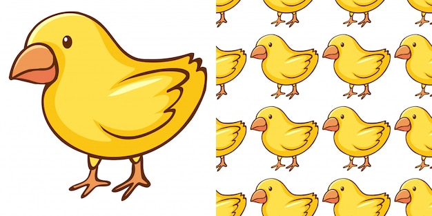 Free vector design with seamless pattern little chicks