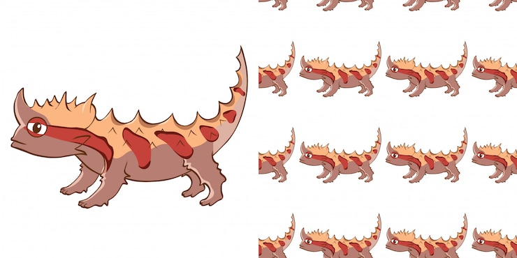 Free Vector  design with seamless pattern ugly lizard