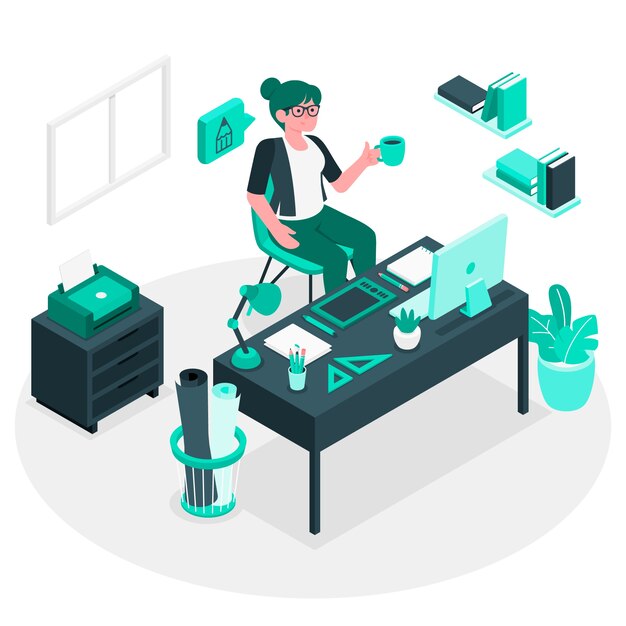 Designer life concept illustration