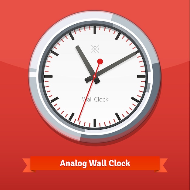 Designer wall clock in a metal casing