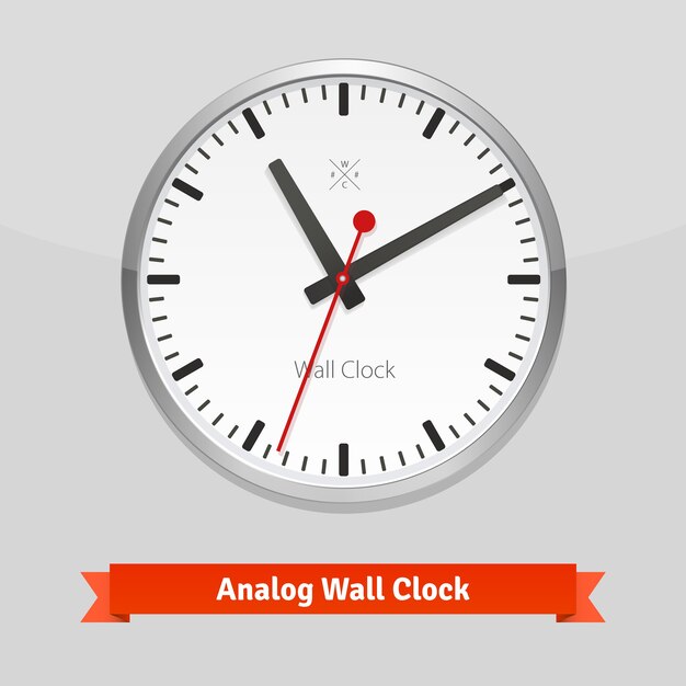 Designer wall clock in a metal casing