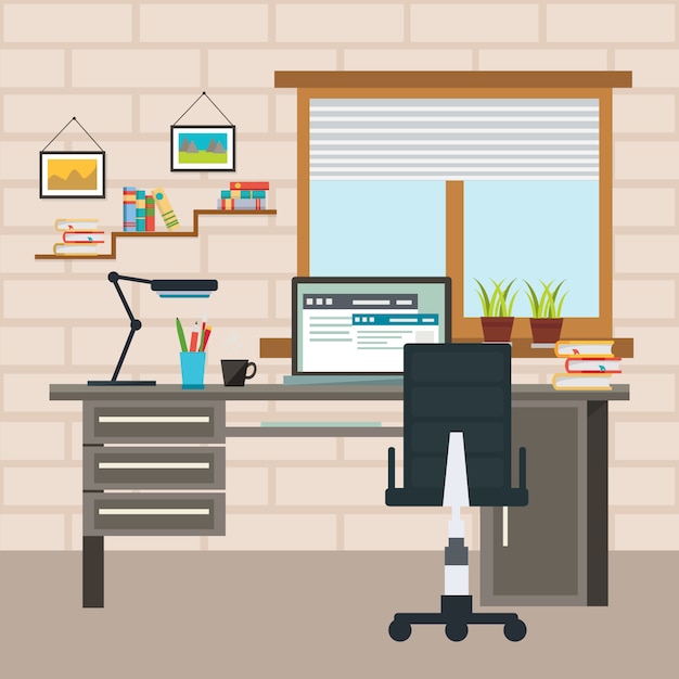 Free vector designer working place composition