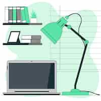 Free vector desk lamp concept illustration