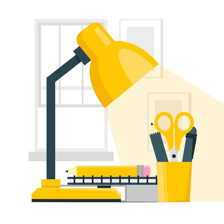 Free Vector desk lamp concept illustration