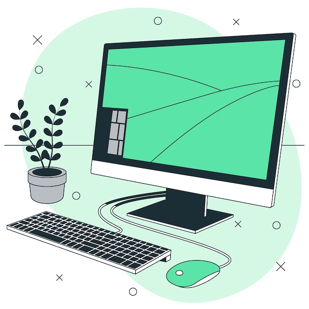 Free vector desktop computer vconcept illustration