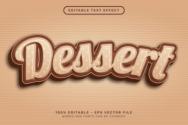 Dessert 3d text effect and editable text effect