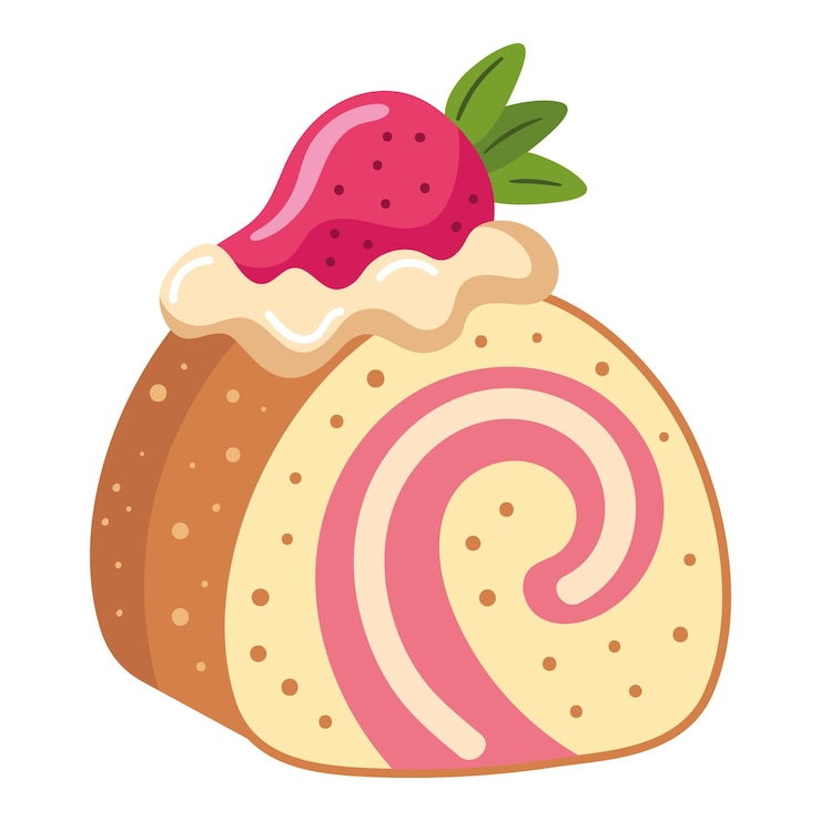 Free Vector dessert baked roll icon