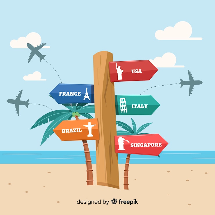 Free Vector destination signs background
