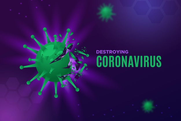 Vettore gratuito distruggere lo sfondo del coronavirus