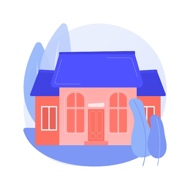 Detached house abstract concept vector illustration. Single family house, stand-alone household, single-detached building, individual land ownership, unattached dwelling unit abstract metaphor.