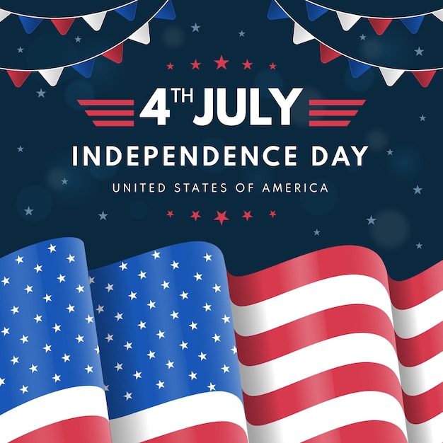 Free vector detailed 4th of july - independence day illustration