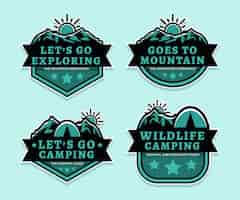 Free vector detailed adventure badges collection