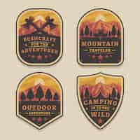 Free vector detailed adventure badges collection