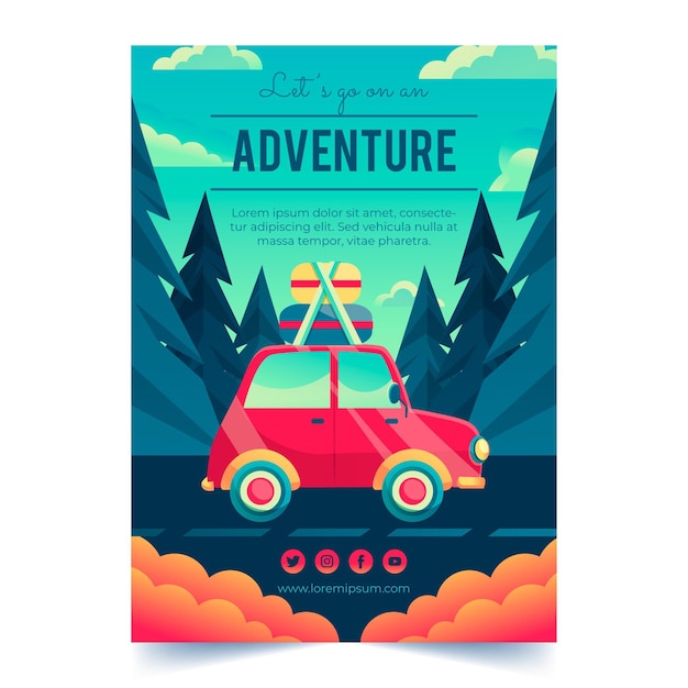 Free vector detailed adventure flyer