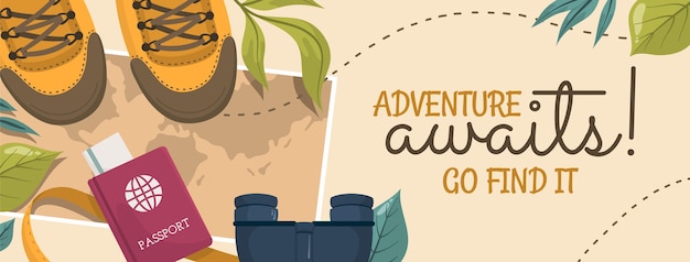 Detailed adventure social media cover template