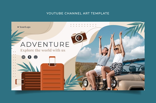 자세한 모험 YouTube 채널 아트 템플릿