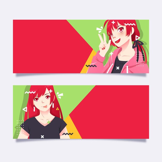 Free Vector | Detailed anime banner template