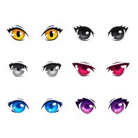 Detailed anime eye colorful collection