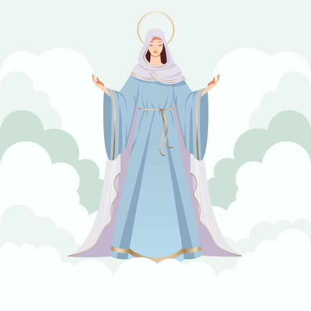 Free vector detailed assumption of mary illustration