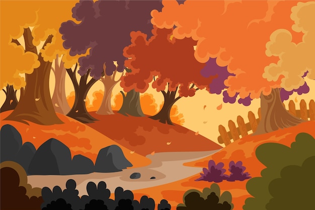 Free vector detailed autumn background