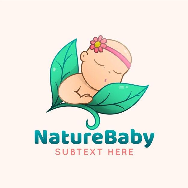 Detailed baby logo template