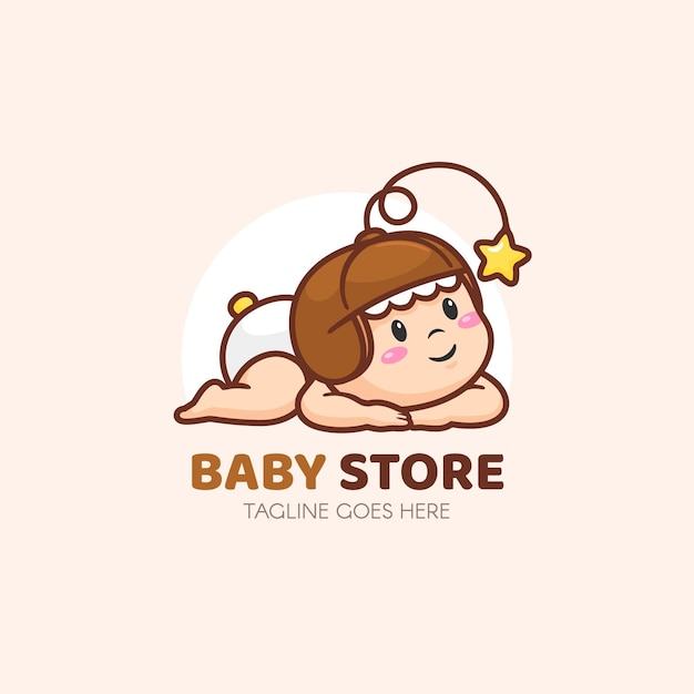 Detailed baby logo template