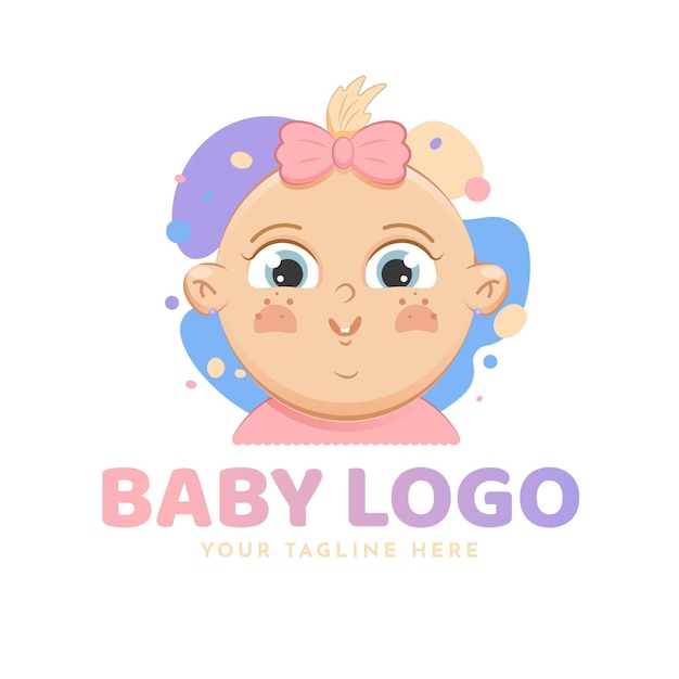 Modello di logo bambino dettagliato