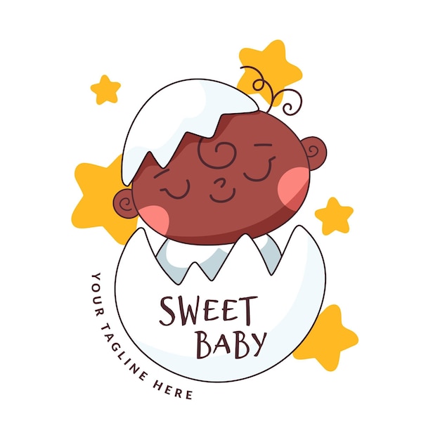 Detailed baby logo template