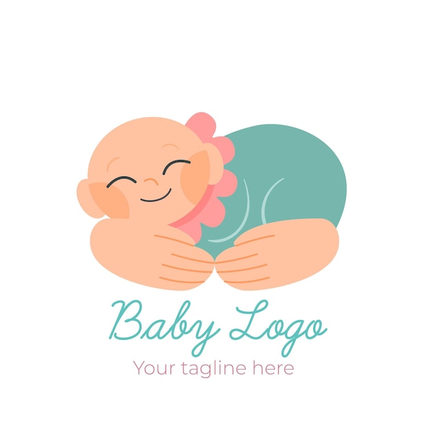 詳細な赤ちゃんのロゴのテンプレート
