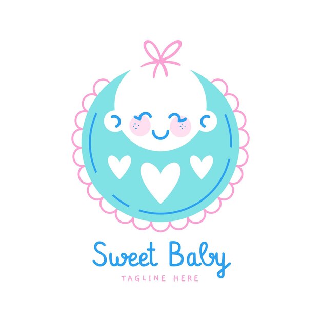 Detailed baby logo template