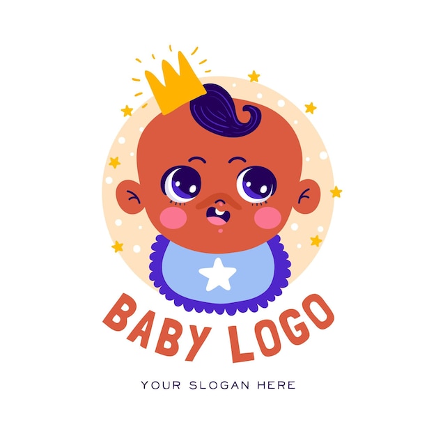 Detailed baby logo template