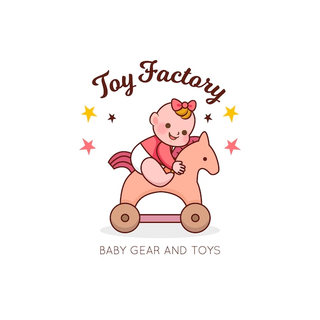 Detailed baby logo toy store