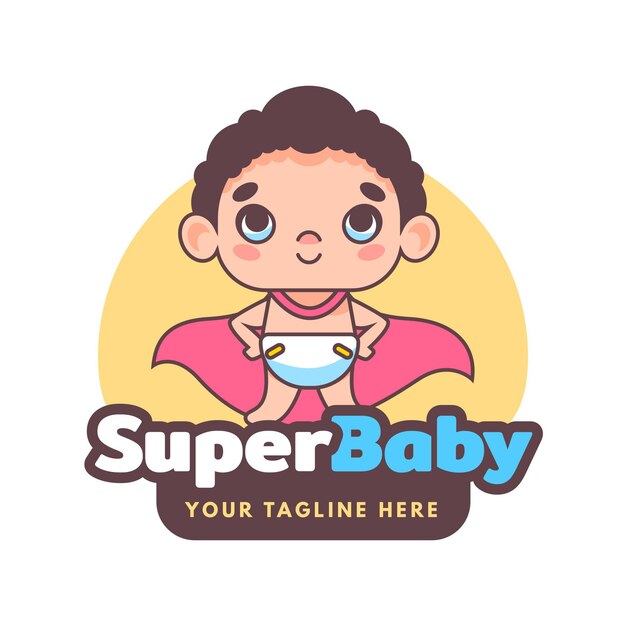詳細な赤ちゃんのロゴ